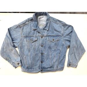 Vintage‎ 80s 90s American Born Denim Trucker Jacket Men XL Made USA Classic Jean